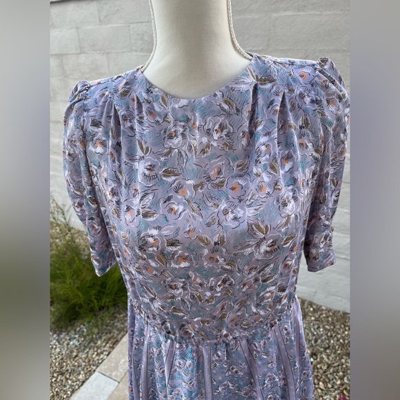 Vintage 60s a line floral spring summer midi dress - Picture 13 of 16